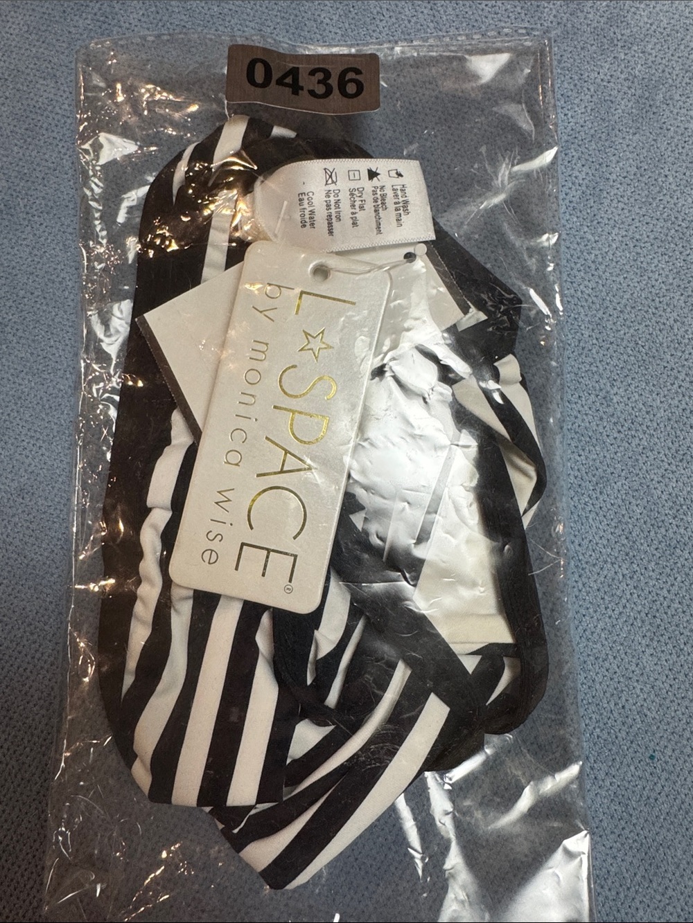 NWT L*SPACE Gemma Bikini Top in Domino Stripe - Picture 5 of 5